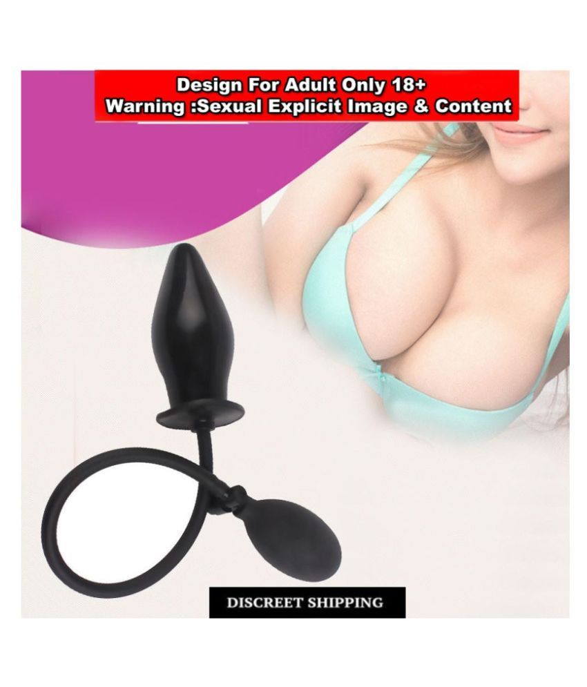 Inflatable Anal Plug Soft Black Pump Up Air Filled Silicone Butt Plug