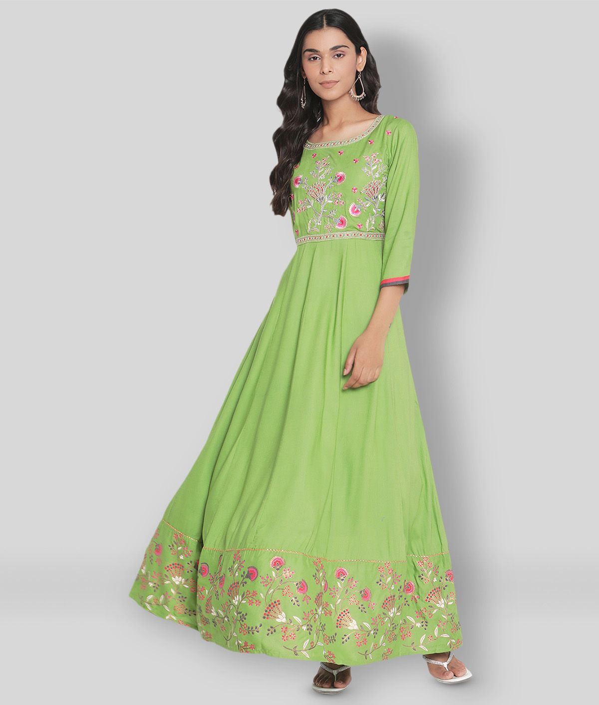 Rama S Green Rayon Women S Anarkali Kurti Pack Of Buy Rama S