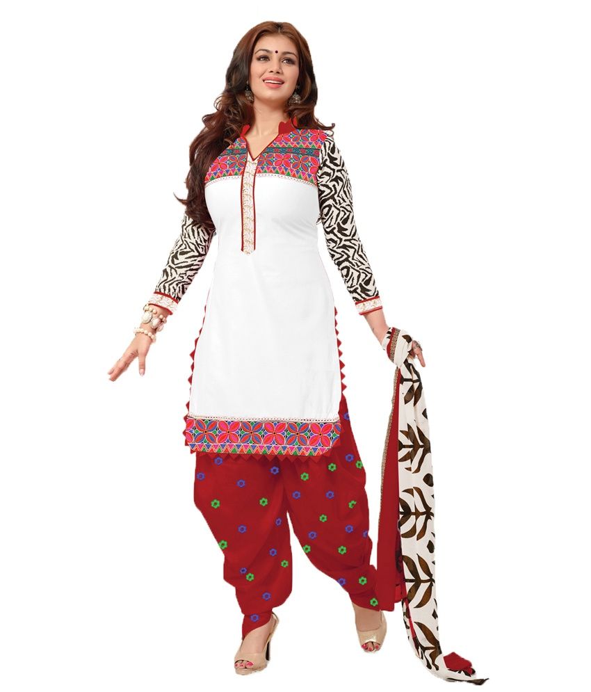 Indian Wear Online White Cotton Dress Material Buy Indian Wear Online White Cotton Dress