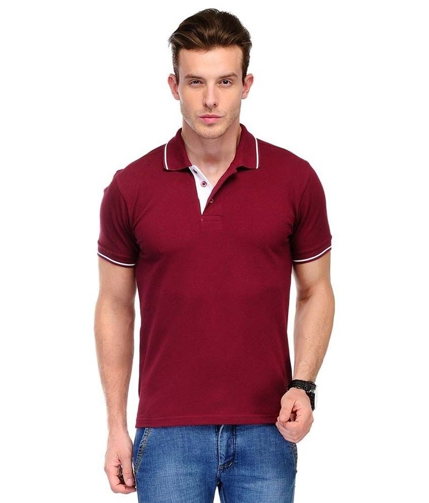 Urban Colors Scott Maroon Cotton Polo T-shirts - Buy Urban Colors Scott ...