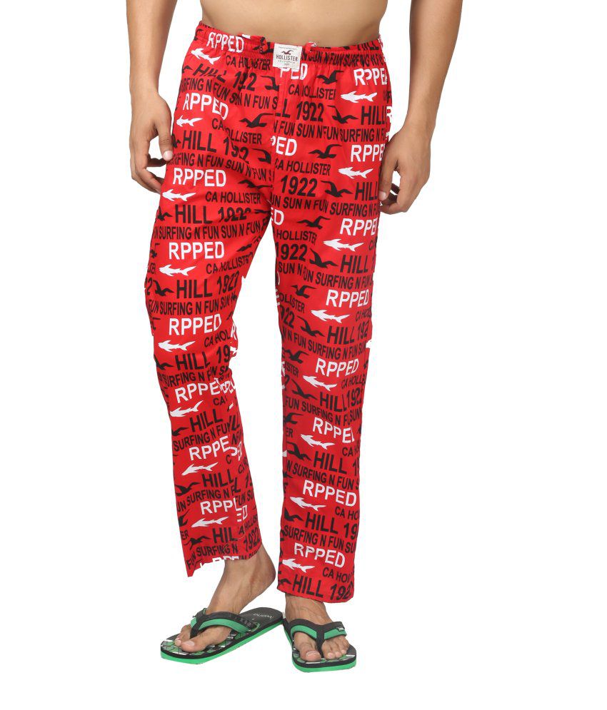 Hollister Red Cotton Mens Pyjama - Buy 