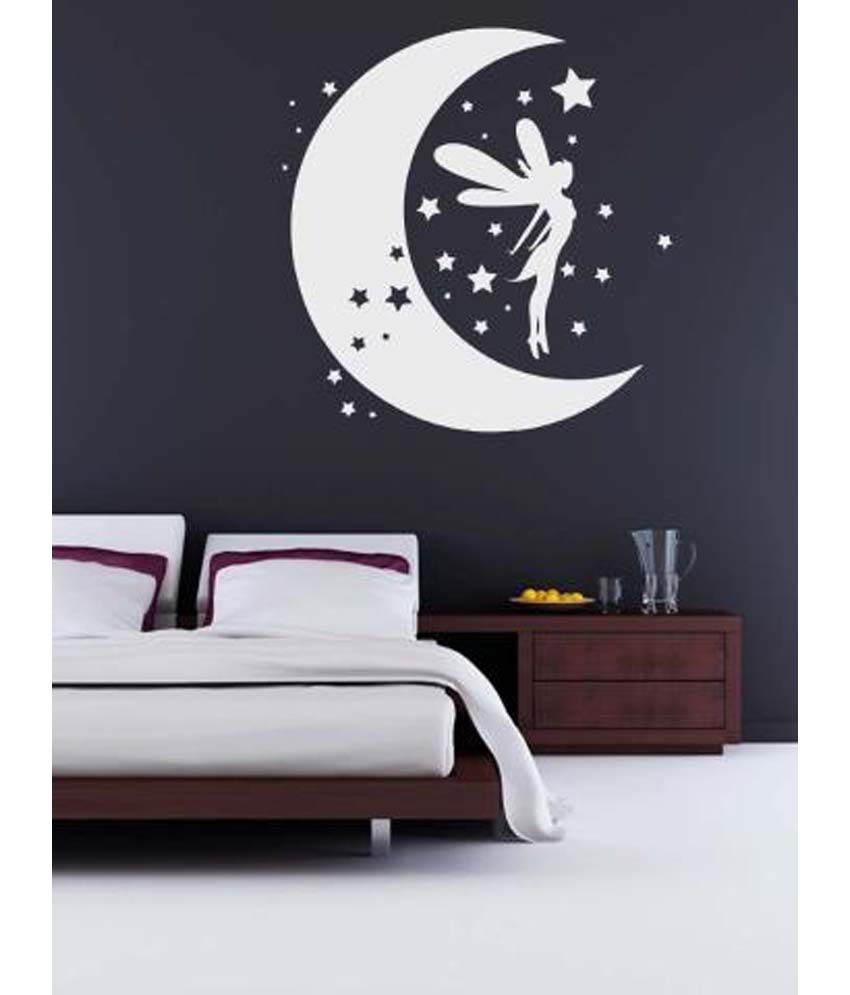 Wallmantra Moon Fairy Wall Decor Sticker Wallmantra Moon Fairy Wall Decor