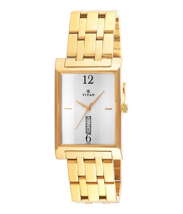 titan silver gold watch