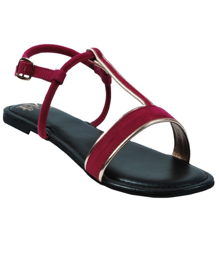 Eve Dior Fashionable Maroon Sandals Price in India- Buy Eve Dior ...