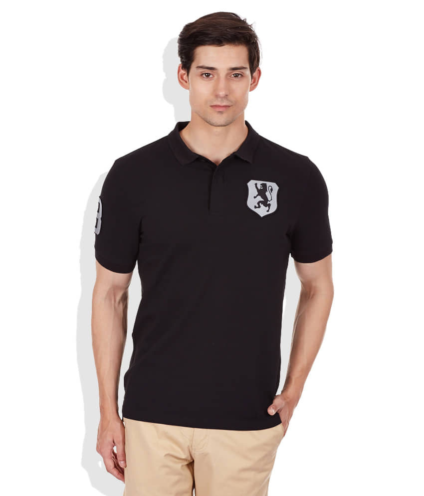 Giordano Black Polo Neck T Shirt - Buy 
