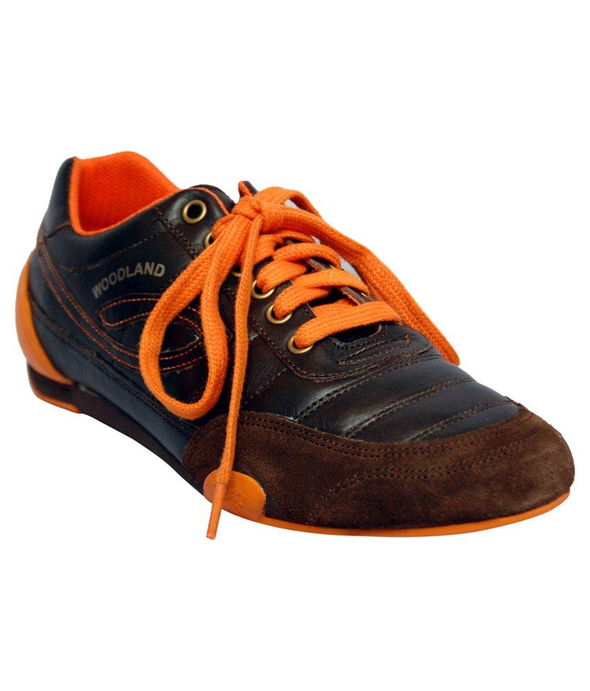 Woodland Orange Black Suede Leather Casual Shoes Buy Woodland