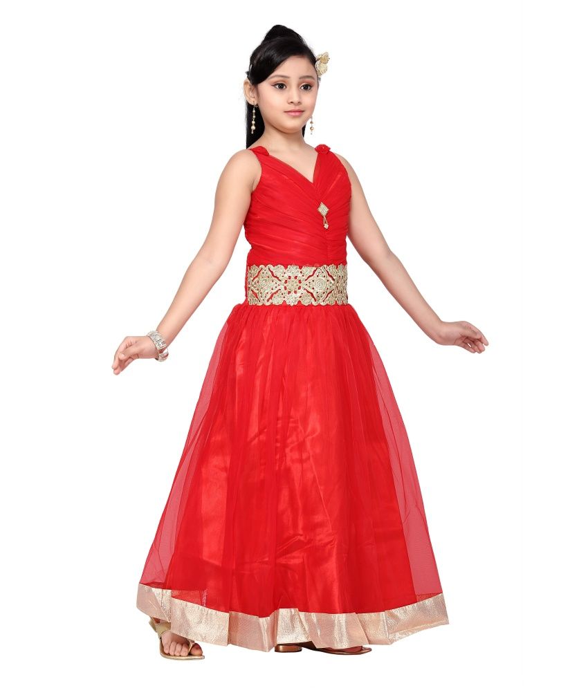 red mesh gown