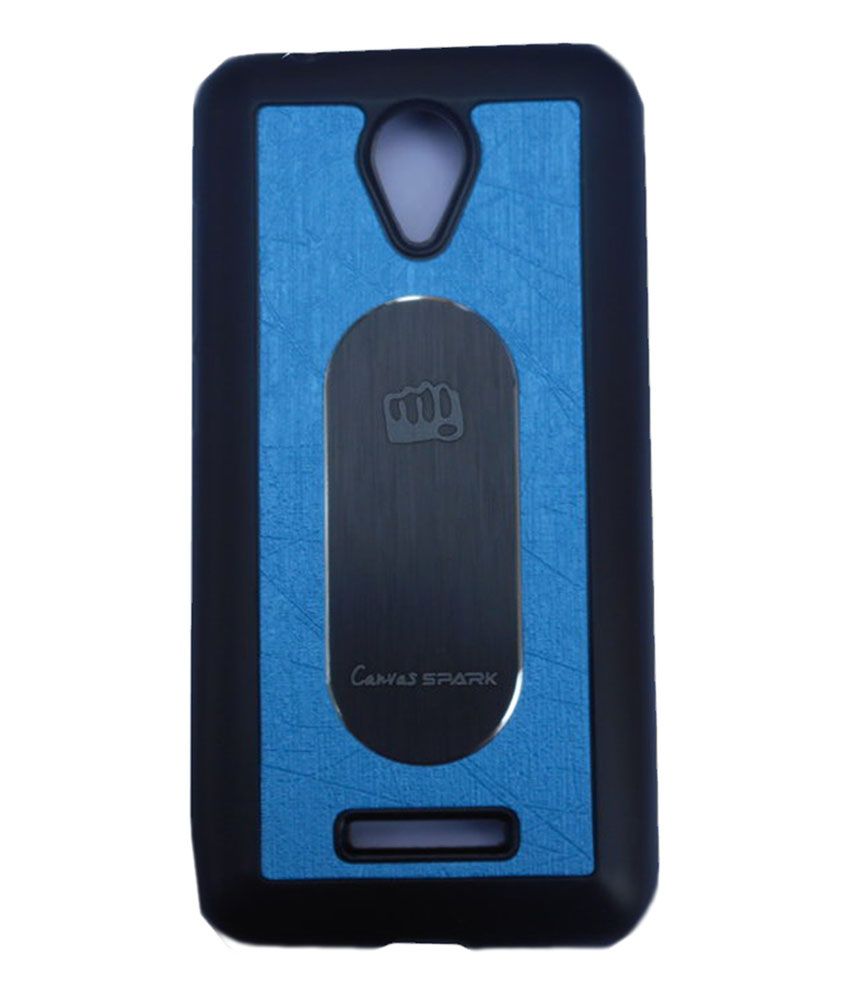 Techno Gadgets Back Cover for Micromax Canvas Spark Q380 - Blue - Plain ...