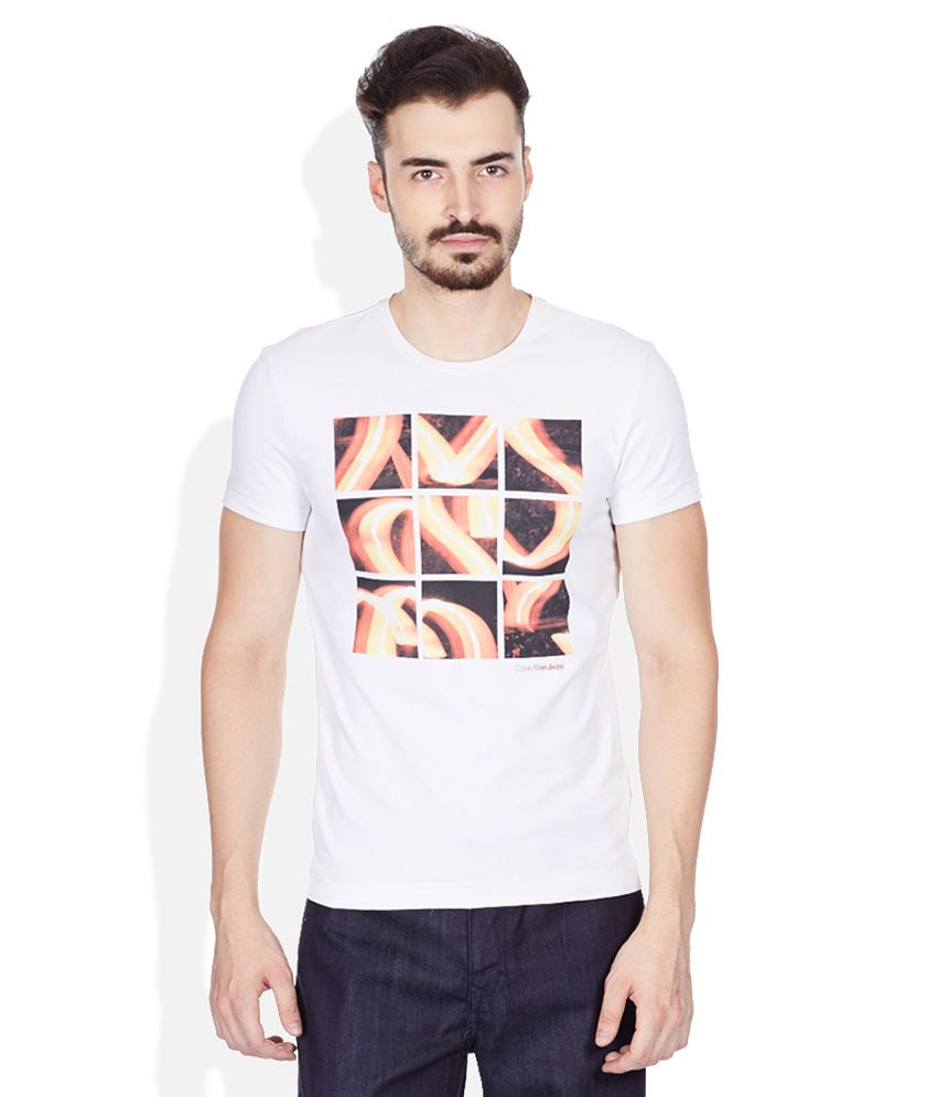 Calvin Klein White T-Shirt - Buy Calvin Klein White T-Shirt Online at ...