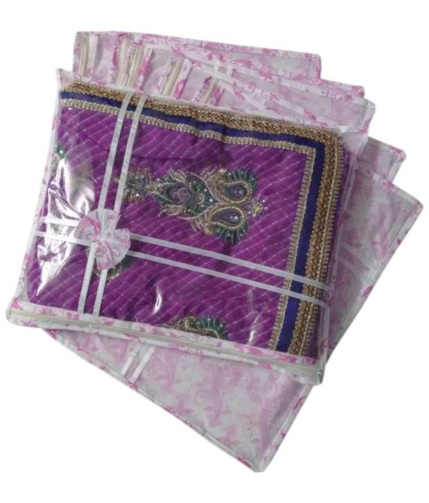     			Non-Woven Designer Saree Cover Cloth Storage & Organizer ,Red ( Pack of 6 ) Single Saree Cover