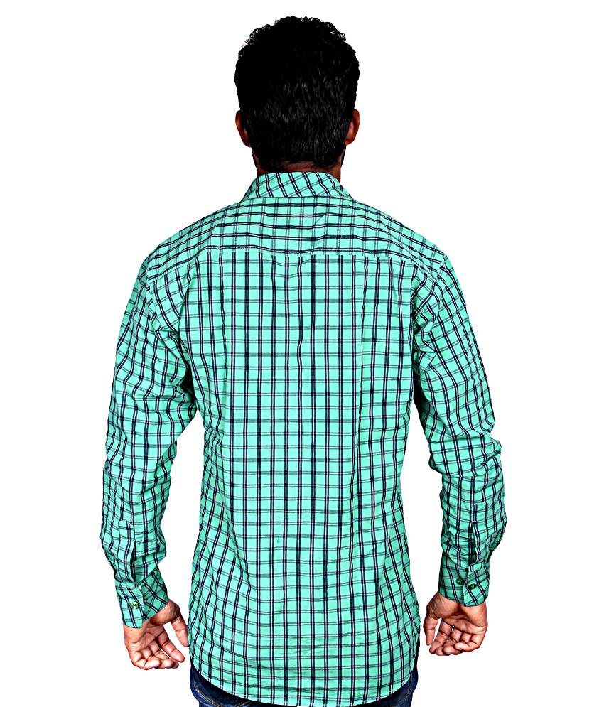 dark green checks shirt