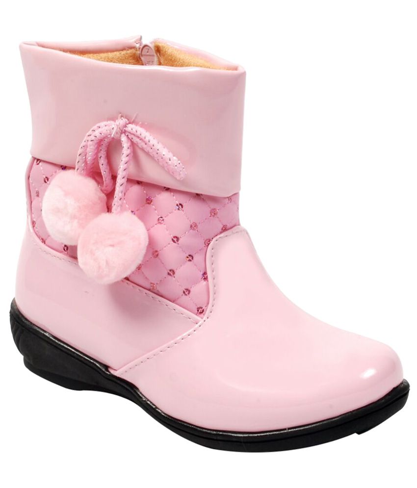 RBB Pink Designer Long Boots For Kids 