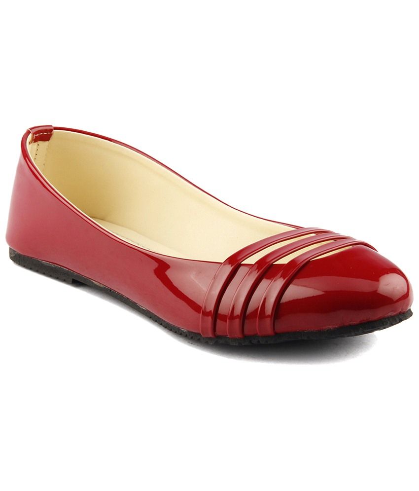 red leather ballerinas