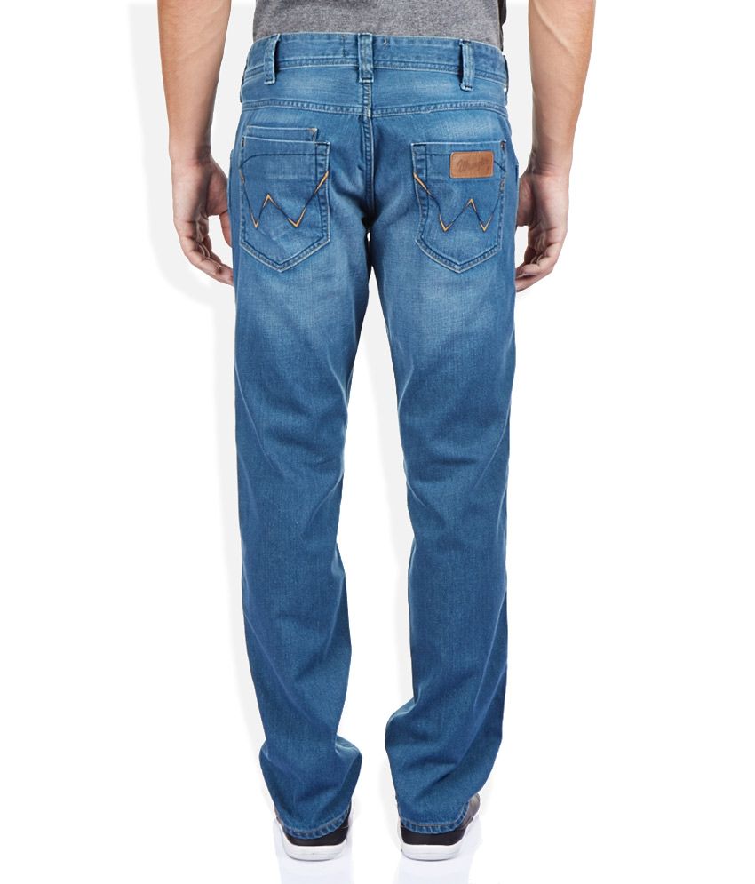 wrangler faded jeans