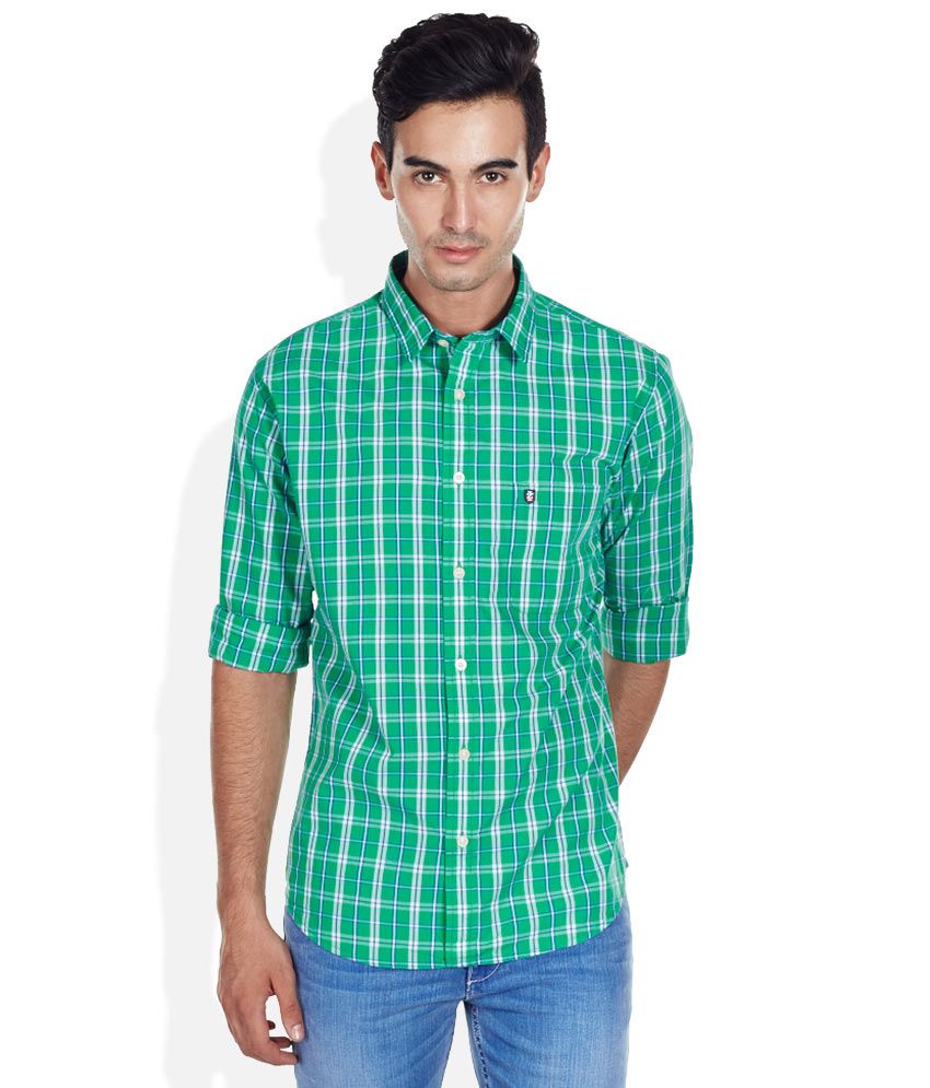 Izod Green Slim Fit Shirt - Buy Izod Green Slim Fit Shirt Online at ...