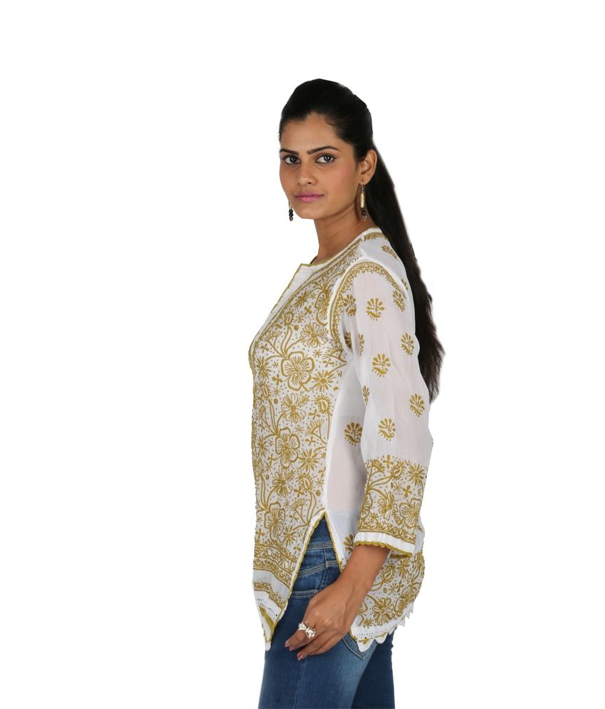 chikan top embroidery