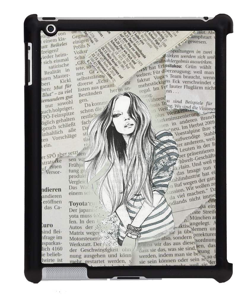Fuson Premium Designer Semi Metallic Newspaper Pattern Girl Back Cover Case For Apple Ipad 2 Multicolor Cases Covers Online At Low Prices Snapdeal India