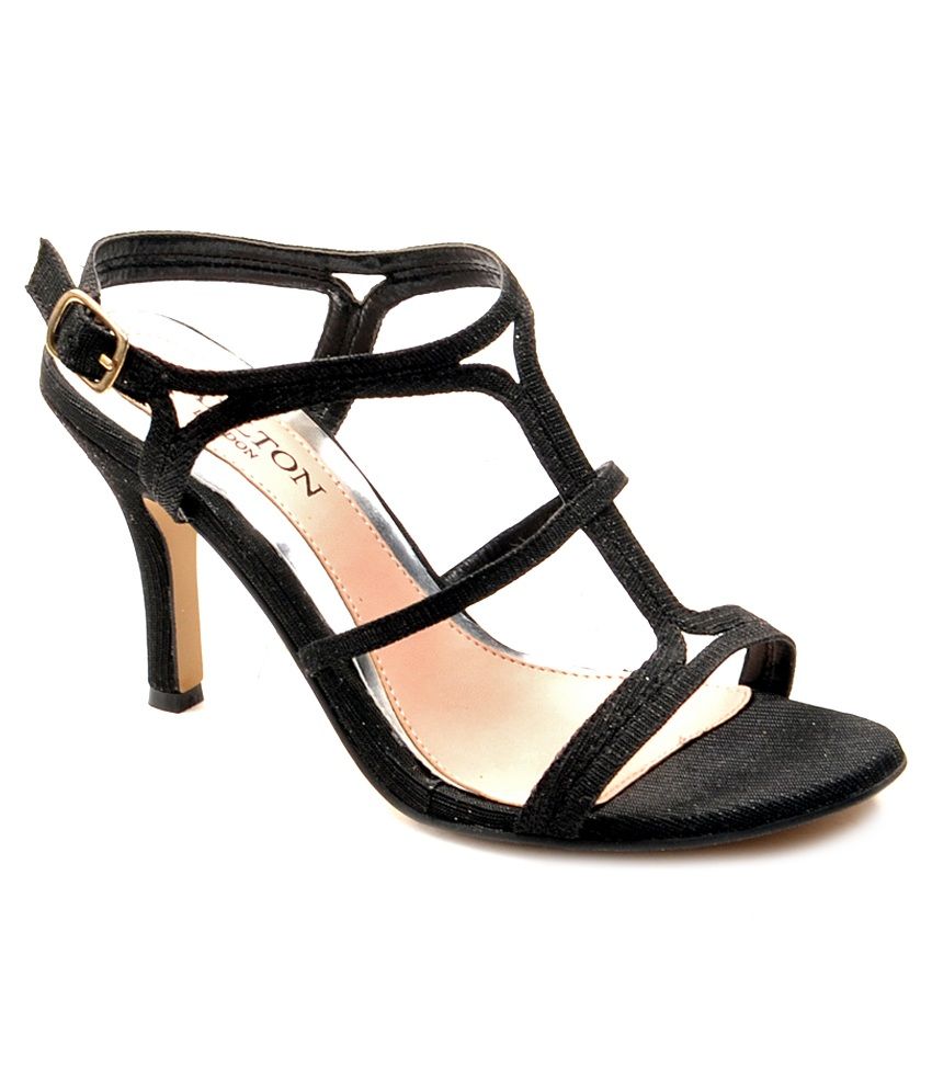 Carlton London Black Heeled Sandals Price in India- Buy Carlton London ...