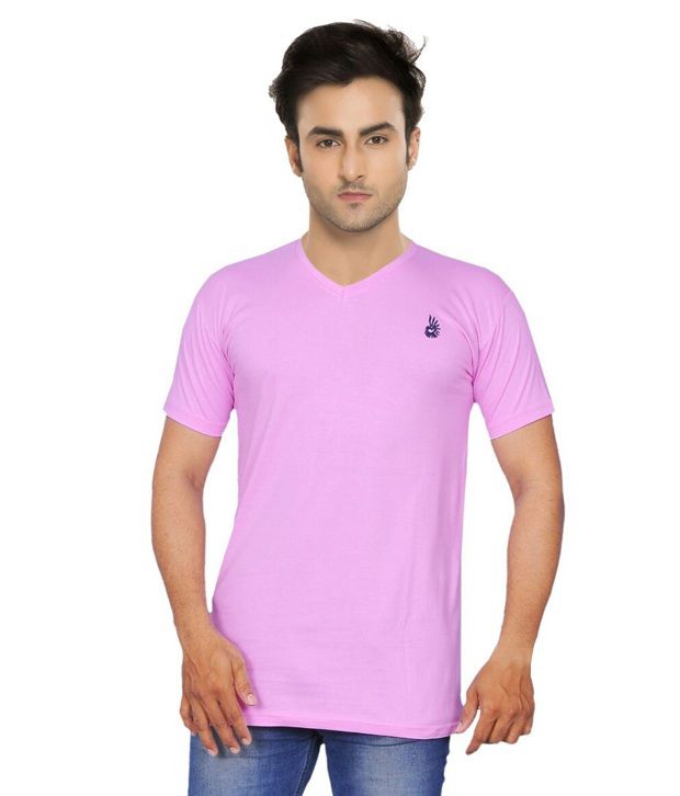 Osho Fashion Concepts Pink Color Cotton V-neck Basics Half Sleeves ...