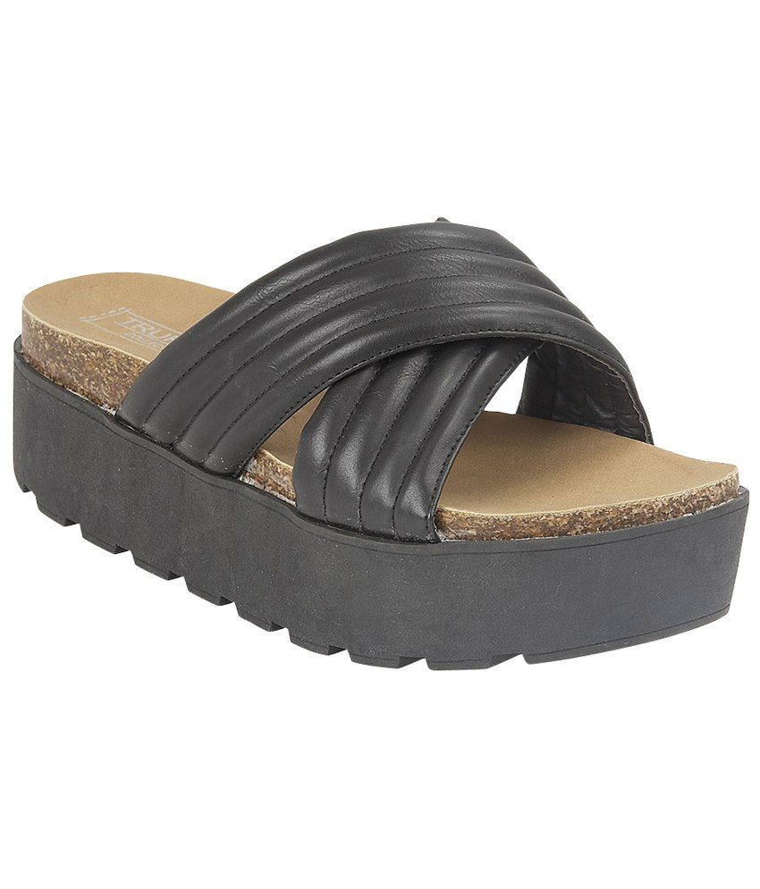 Truffle Collection Black Medium Heel Sandals Price in India- Buy Truffle Collection Black Medium 