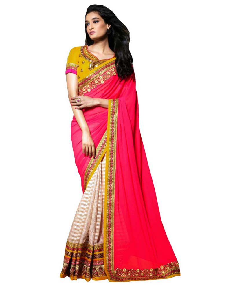 Divy Fashion Red Pure Georgette Saree - Buy Divy Fashion Red Pure ...