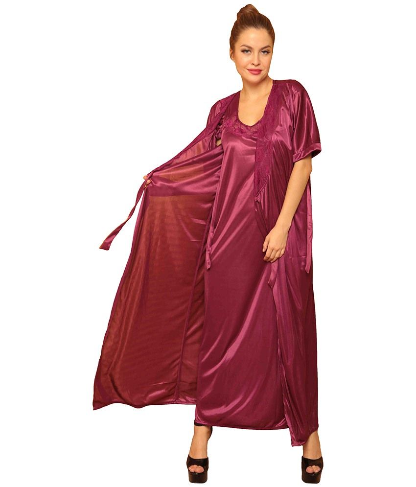 maroon silk robes