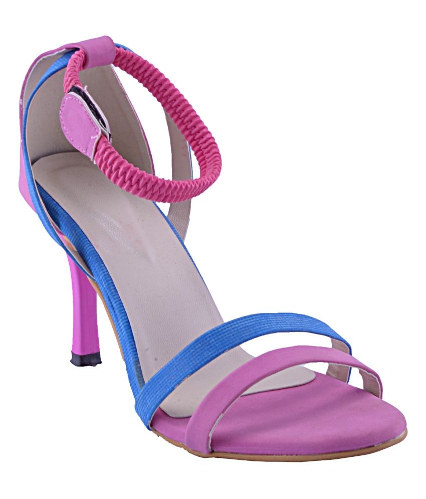 Fabme Pink Heeled Sandals Price in India- Buy Fabme Pink Heeled Sandals Online at Snapdeal