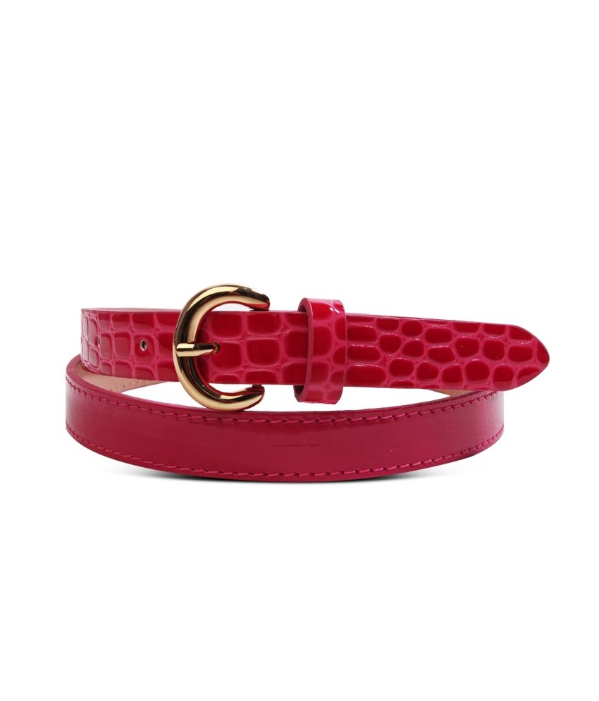 Just Women Textured Fuschia Pink Skinny Belt: Buy Online at Low Price ...