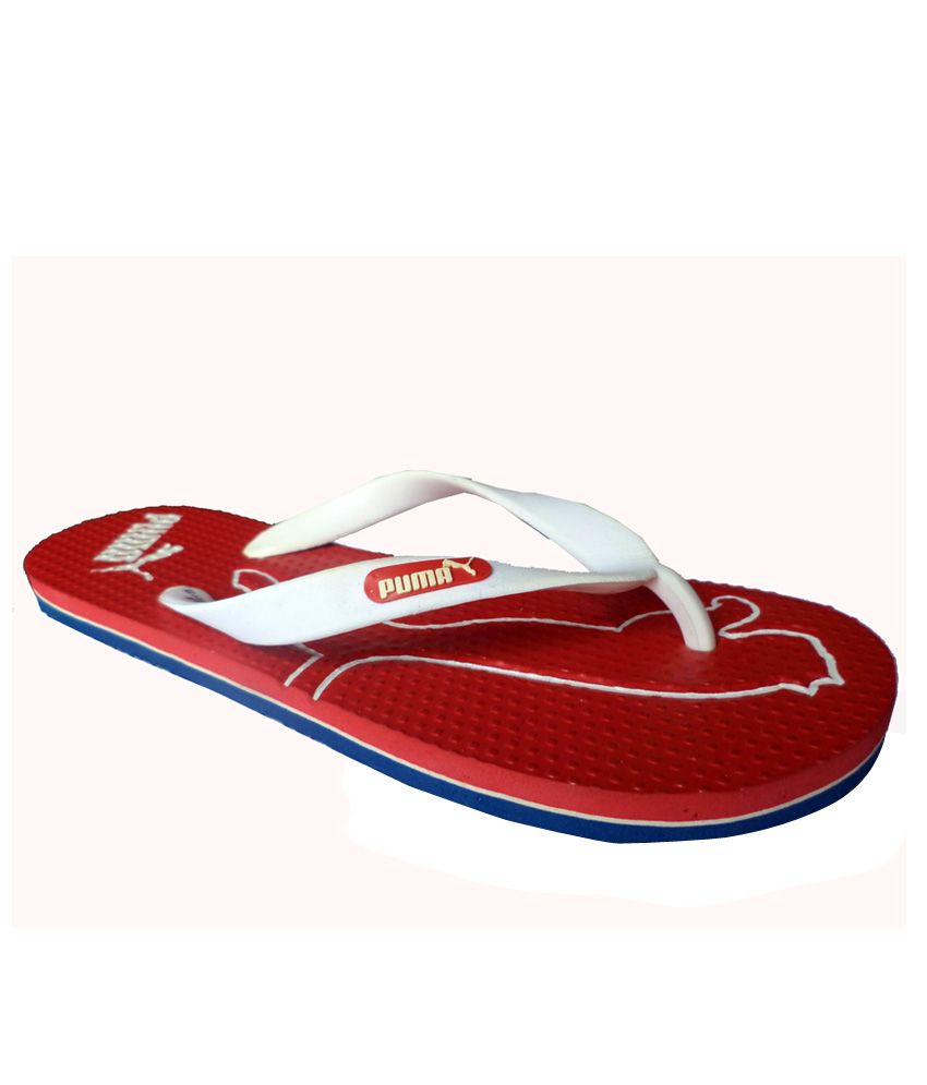 puma red slippers