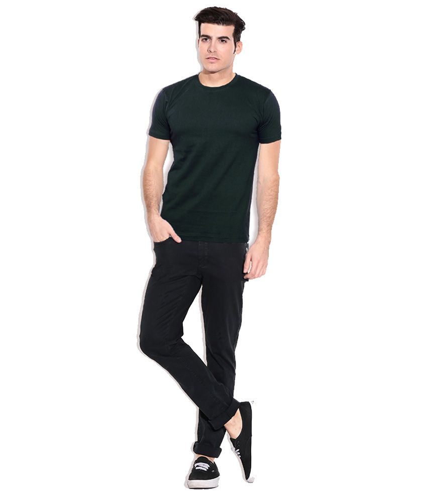 Carte Blanche Black Cotton Round Neck Half Sleeves TShirt Buy Carte Blanche Black Cotton
