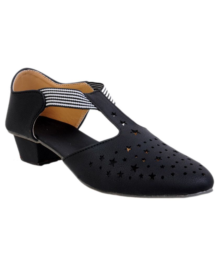 Deeva Officious Black SlipOn Heels Price in India Buy Deeva Officious