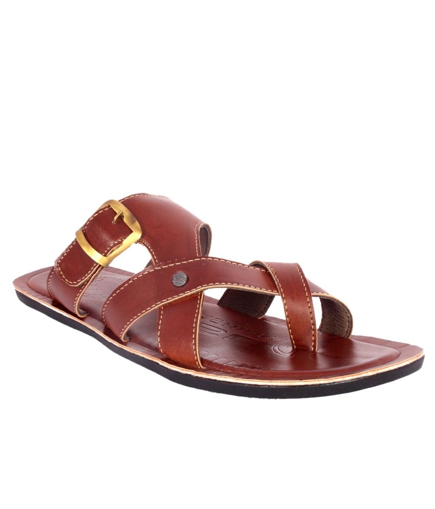 53% OFF on Ramzy Artificial Leather Brown Slippers on Snapdeal ...