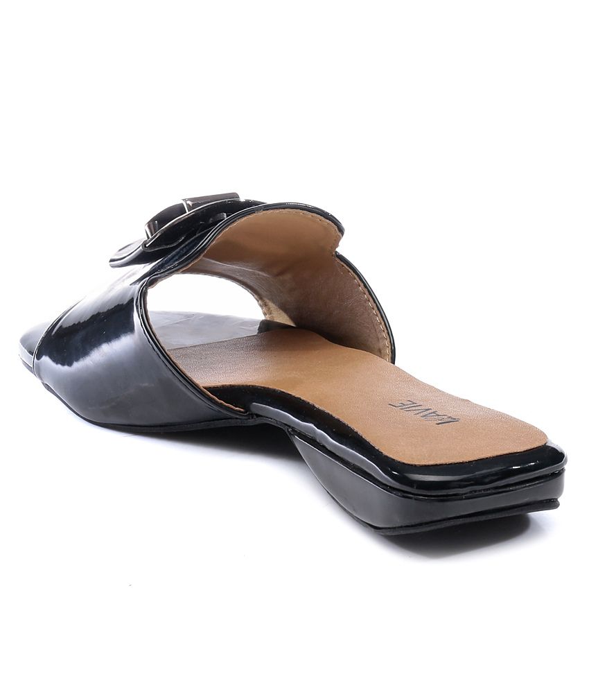Lavie Black Open Toe Flat Sandals Price in India- Buy Lavie Black Open ...