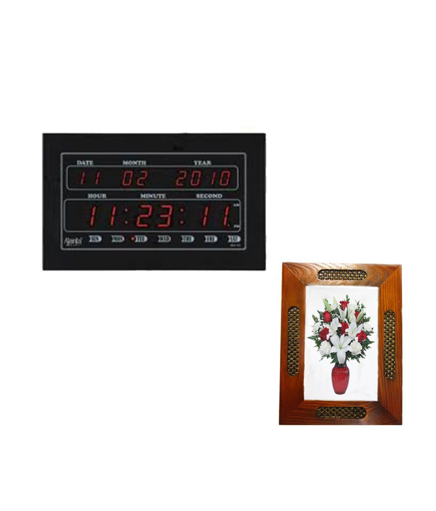 Ajanta Olc 307 Digital Clock Beautifully Decorated Wooden Photo Ajanta Olc 307 Digital Clock Beautifully Decorated Wooden Photo Frame