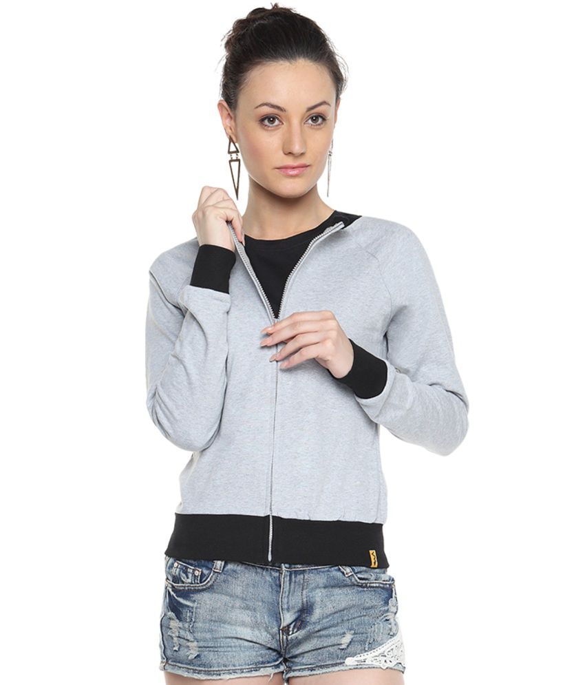     			Campus Sutra Gray Cotton Jackets