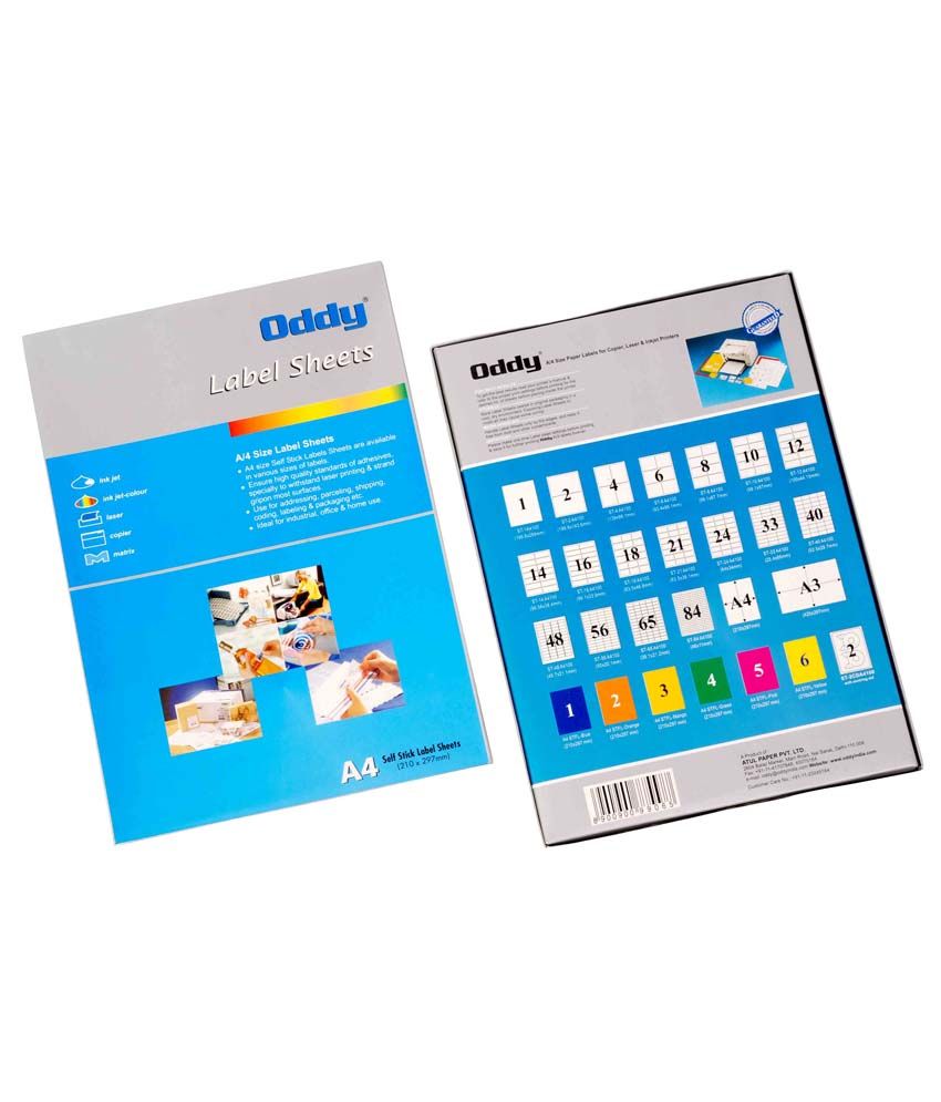 oddy a4 size transparent paper labels for laser inkjet copiers