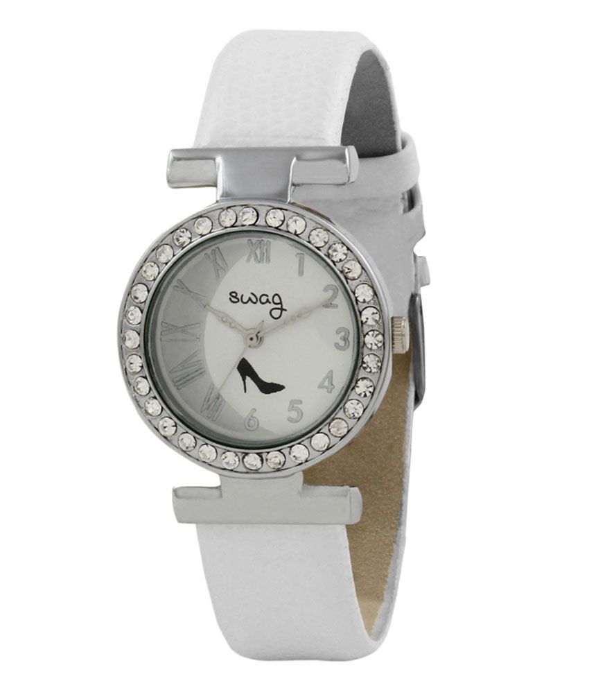 Swag Ghost White Leather Wrist Watch - Buy Swag Ghost White Leather ...