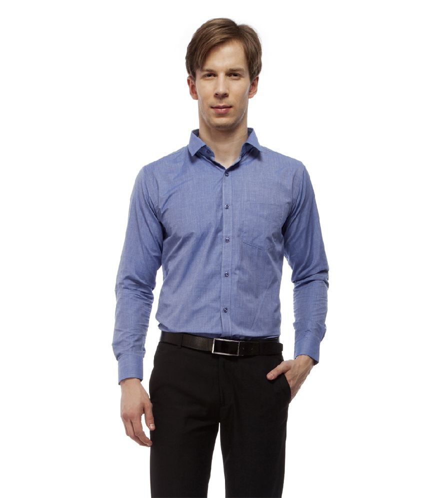 Savemax Blue Slim Fit Formal Shirt - Buy Savemax Blue Slim Fit Formal ...