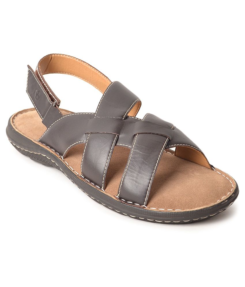 Carlton London Brown Leather Sandals Price in India- Buy Carlton London Brown Leather Sandals 