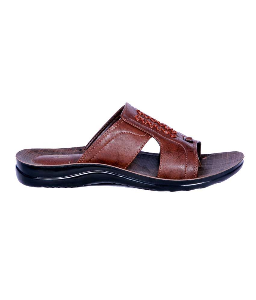 Bata Brown Synthetic Leather Men Sandals Price in India Buy Bata Brown