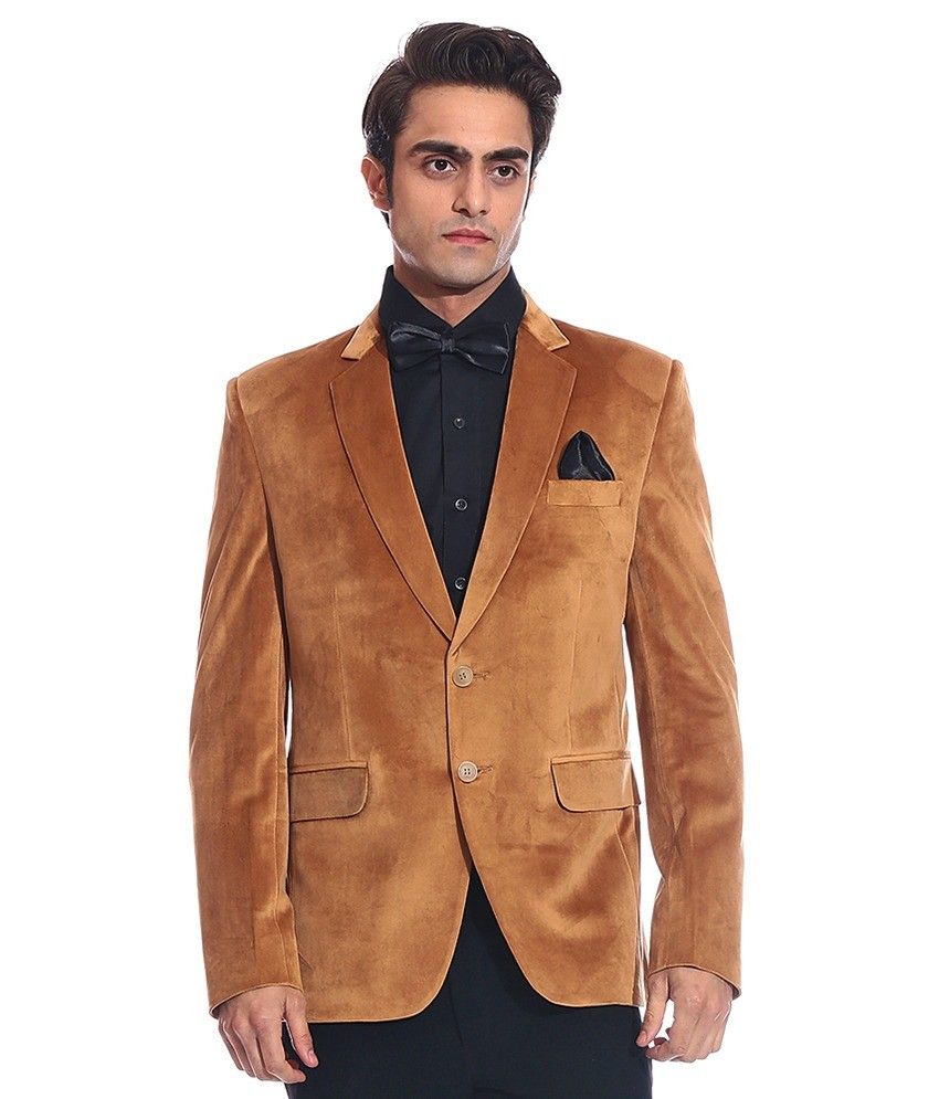 Tag 7 Tan Velvet Blazer For Men - Buy Tag 7 Tan Velvet Blazer For Men ...