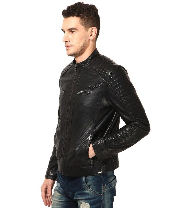 Aditi Wasan Genuine Leather Black Biker Jacket Aditi Wasan Genuine Leather Black Biker Jacket
