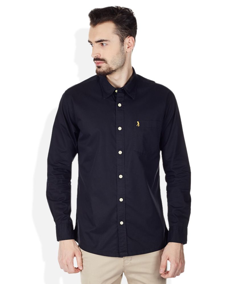 Burnt Umber Black Solids Shirt - Buy Burnt Umber Black Solids Shirt Online at Best Prices in 