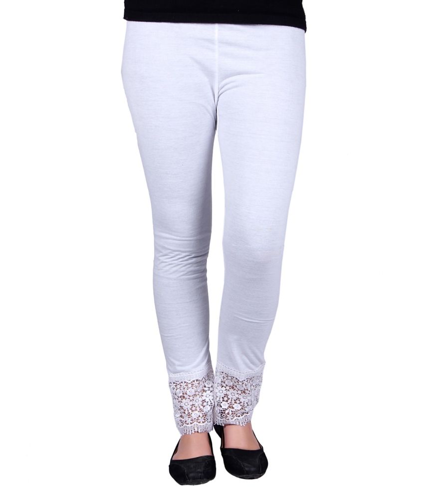 Garhwal Hosiery White Cotton Leggings Price in India Buy Garhwal