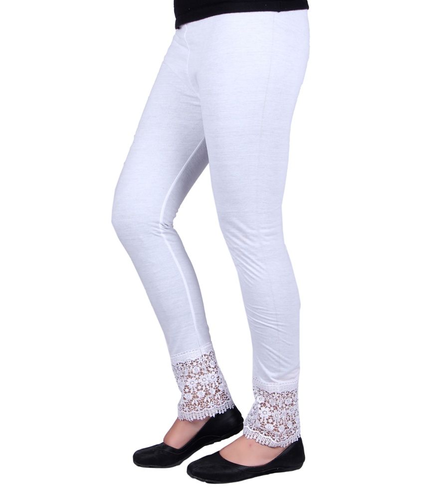 Garhwal Hosiery White Cotton Leggings Price in India Buy Garhwal