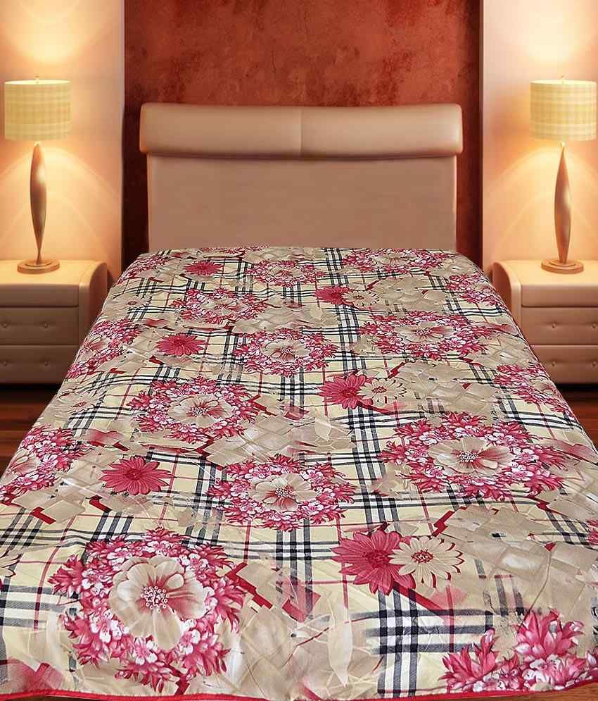 RajasthaniKart Pink Floral Blanket Buy RajasthaniKart Pink Floral
