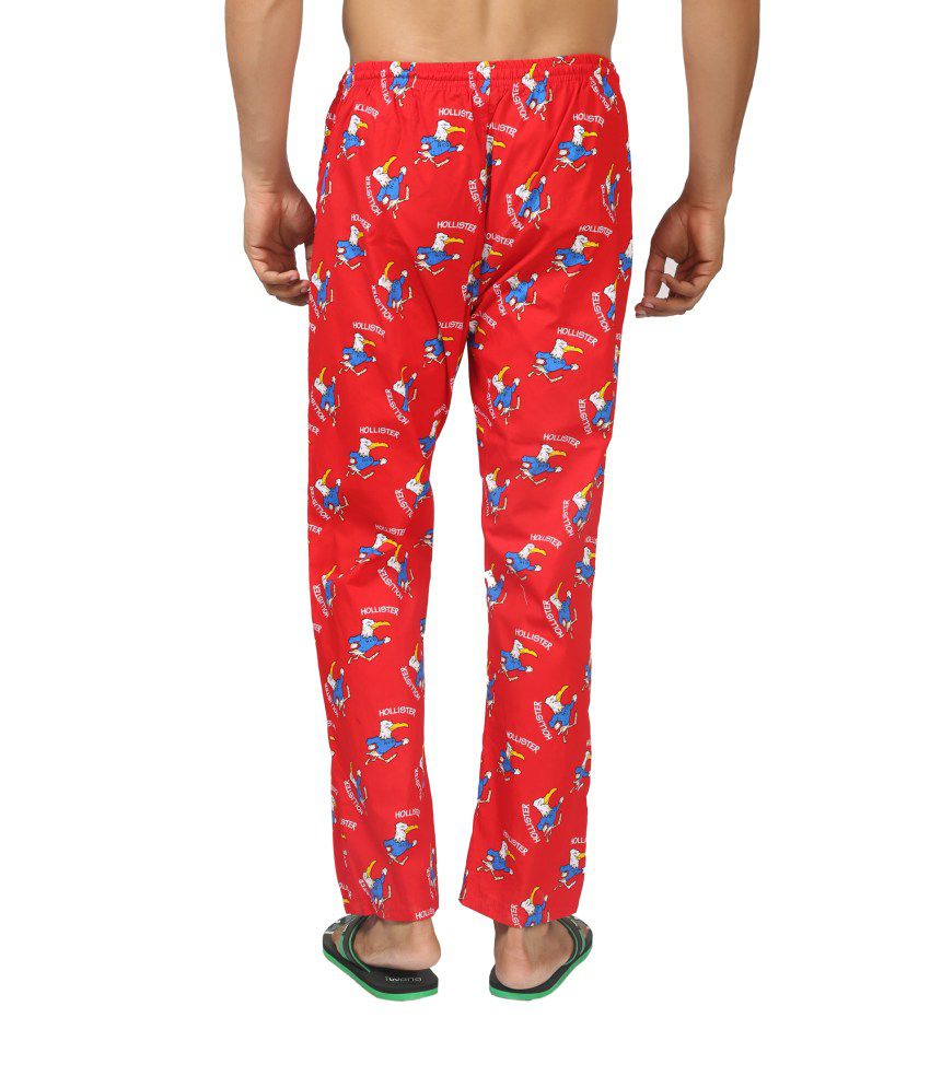 Hollister Red Cotton Mens Pyjama - Buy Hollister Red Cotton Mens Pyjama ...