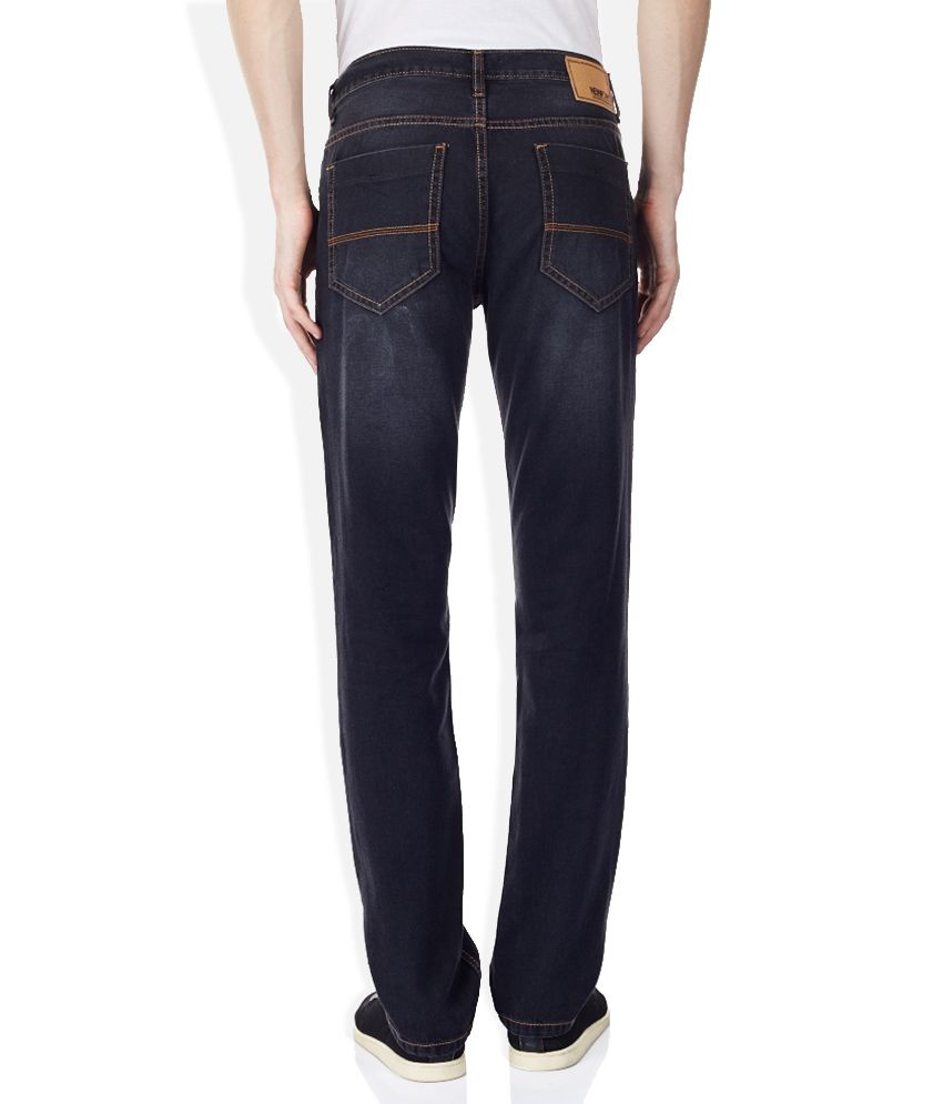 black straight fit jeans mens