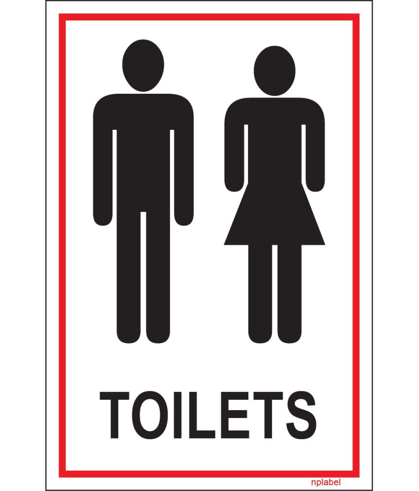 Nplabel Toilets Sign Label, Toilets Sign Sticker Aluminum 100X150Mm ...