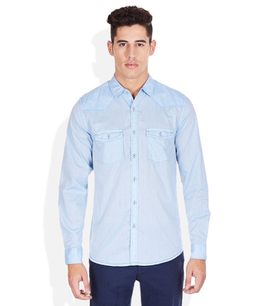 Bossini Blue Solid Shirt - Buy Bossini Blue Solid Shirt Online at Best ...